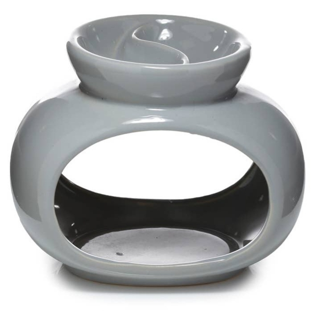 Gray Ceramic Double Oil Burner